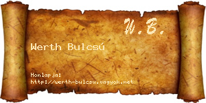 Werth Bulcsú névjegykártya