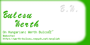 bulcsu werth business card